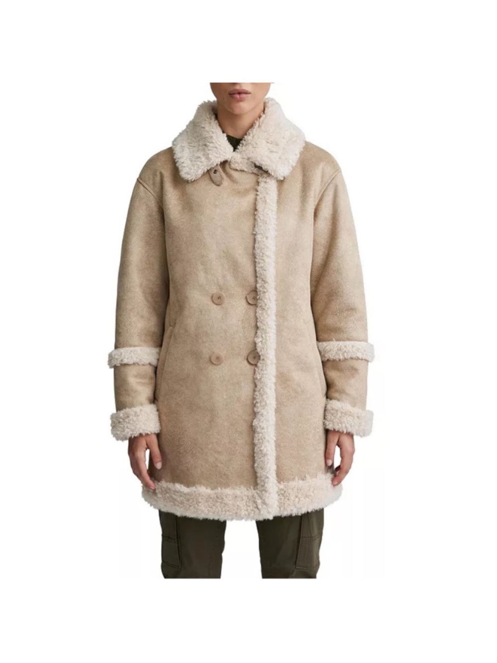 NVLT Tan Double Shearing
Jacket with Cream Accents Size
Large.Scandi girl vibes